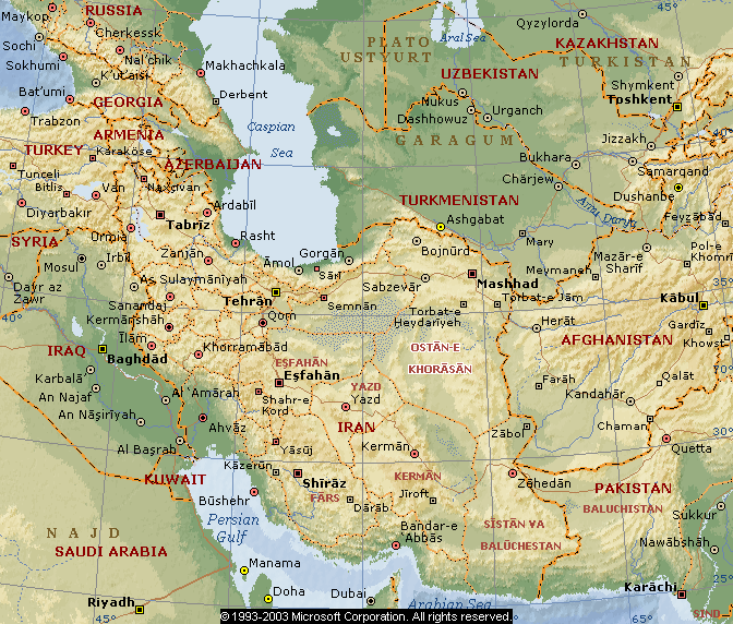 Большой иран карта